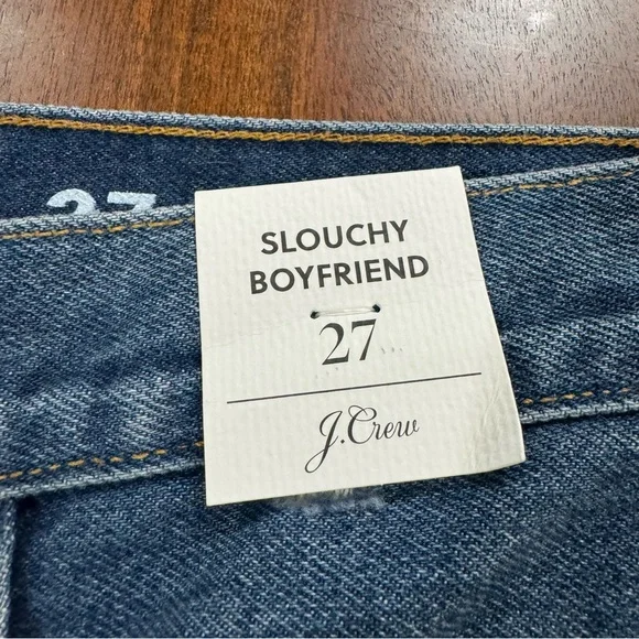 New! J. Crew Slouchy Boyfriend Jeans in Barn Wash Size 27 - Picture 5 of 10